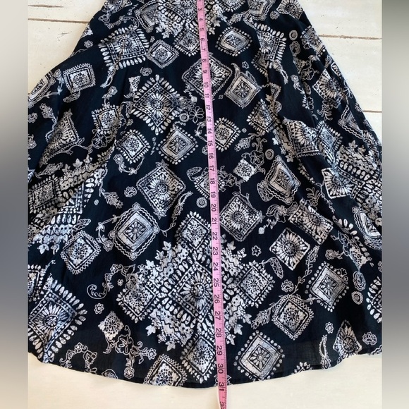 COLDWATER CREEK Floral Boho Midi Skirt Sz PS (6-8) Black White Paisley Lined NWT - Picture 4 of 8